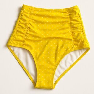 Unique Vintage 1950s Pin Up Style Yellow Polka Dot Bikini Bottom Sz L